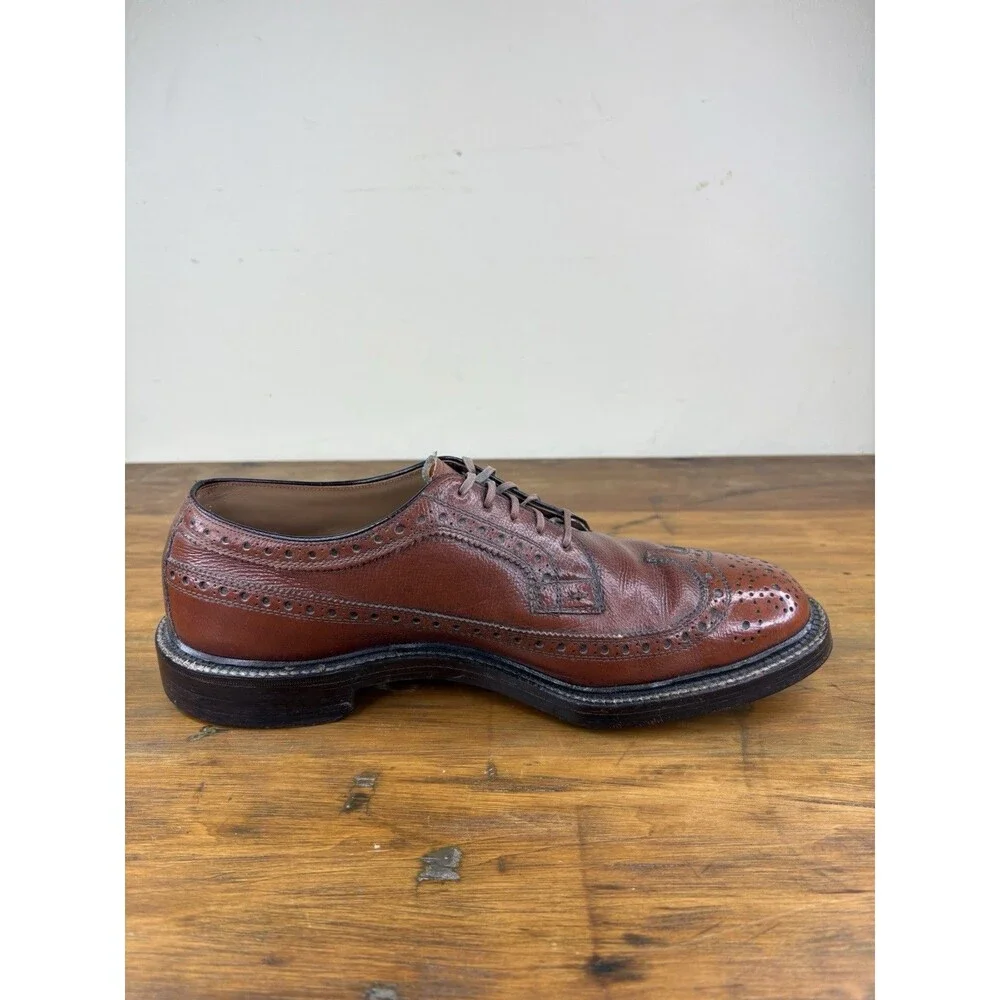 Vtg Nettleton Traditionals 0205 Longwing Blucher 9.5 B Brown Scotch Grain Derby